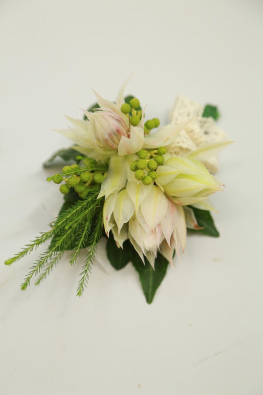 Cream & Green Boutonniere